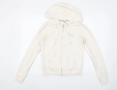Victoria's Secret PINK Women Beige XS Full Zip Hoodie with Logo - Image 1 of 4