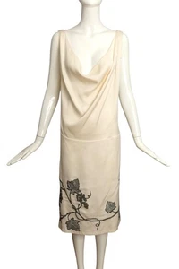 ALEXANDER MCQUEEN- 2007 Embroidered Silk Dress, Size 8 - Picture 1 of 6