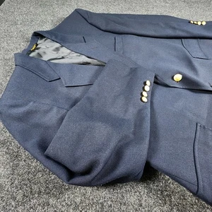 Vintage John Weitz Palm Beach 46R Navy Blue Hopsack Gold Button Blazer Sports Coat - Bild 1 von 15