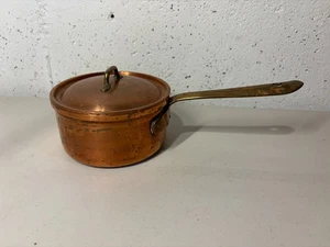 Copper Saucepan pan pot with Brass Handle unbranded Portugal #11 - Picture 1 of 15