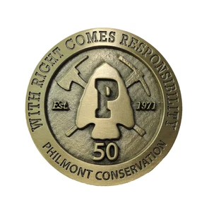 Philmont Scout Ranch Conservation Dept 50th Anniv Bronze Belt Buckle - Picture 1 of 2