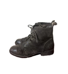 Born Troye Boots Women's 8 Brown Leather Zip Lace Up Combat Comfort Moto - Picture 1 of 14