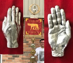 Lange verlorene Silberplatte Bronze römischer Legionär Standarte Signum Legion Handmanus - Bild 1 von 13