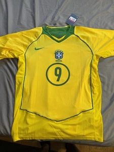 Brazil Ronaldo 2004 Retro Jersey Men's L R9 Phenomeno - Picture 1 of 7