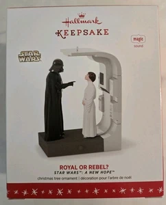 2016 Hallmark Keepsake Ornament Star Wars ROYAL OR REBEL? Leia Vader Magic Sound - Picture 1 of 6