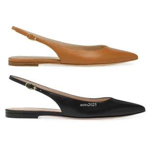 Women Closed Pointed Toe Flats Low Heel Slingback Sandals Pumps Shoes Casual L - Picture 1 of 16