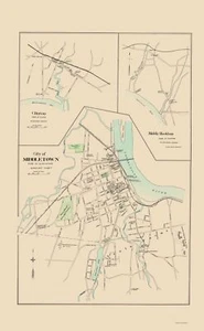 Mapa histórico de la ciudad - Middleton Connecticut - Hurd 1893 - 23 x 37,16 - Imagen 1 de 20