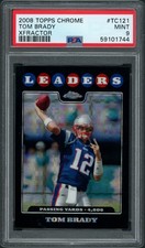 2008 Topps Chrome Tom Brady Xfractor Card #TC121 PSA 9
