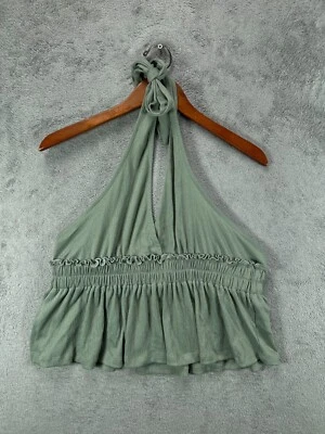 Prendas para el torso halter casi famosas para mujer verdes juniors grandes camisa corta con tiras boho Foto 1 de 4