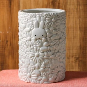 Flower Miffy Vase Pot White Porcelain W100×H150×D100mm Japan New - Picture 1 of 5