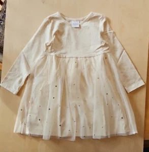 NWT NEW Hanna Andersson  ECRU TULLE SPARKLE MOON STARS DRESS 90 3T $58 - Picture 1 of 6