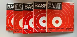 LOT OF 5 VINTAGE BASF EMPTY SPOOL 7 INCH / 18CM IN ORIGINAL BOX - Picture 1 of 3