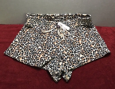 Victoria's Secret Super Soft Velour Leopard Print Lounge Shorts Womens Sz XL NWT - Image 1 of 4