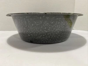 ANTIQUE VINTAGE GRANITEWARE BASIN BOWL PAN 9.5” x 3 - Picture 1 of 5