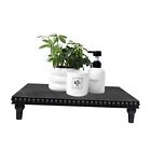 Genmous Farmhouse Black Dispaly Risers Pedestal Stand For Set Of 1, Black