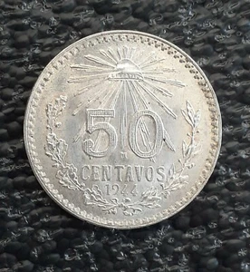 1944 Mexico 50 Cent Silver Brilliant Uncirculated  0720 silver  - Picture 1 of 2