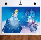 5×3ft Cinderella Princess Palace blue  Castle birthday backdrop party Background