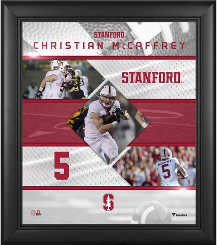 Christian McCaffrey Stanford Cardinal Framed 15" x 17" Stitched Stars Collage Cover