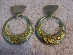 Vintage Creolen Silber und Vergoldet - Bild 1 von 3