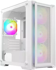 CiT Vento Mid Tower Micro ATX Gaming PC Case - White - Picture 1 of 8
