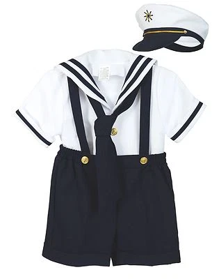 Baby Boy Toddler Formal Party Nautical Navy Sailor Suit Outfits SZ: S M L XL-4T - Image 1 of 3