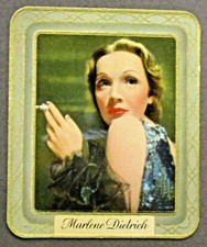 1934 actress MARLENE DIETRICH blue dress German tobacco cigarette card
