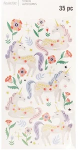 NEW Floral Unicorn Stickers by Recollections™ Sticker Sheet 35 Pcs - Picture 1 of 2