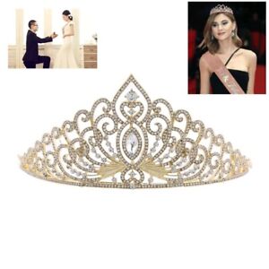 Princess Gold Wedding Bridal Crystal Rhinestone Prom Hair Tiara Crown Headband