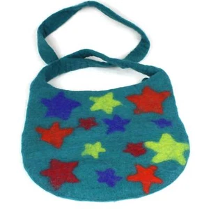 Bolso De Lana De Fieltro Fairfelt, Noche Estrellada, Comercio Justo - Imagen 1 de 3