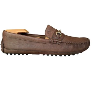 Cole Haan Brown Pebbled Leather Horsebit Driving Moc Loafer Shoes Mens 9.5 M - Picture 1 of 16
