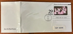 US Stamped Envelope, 1992, U627, FDC. 29c. - Picture 1 of 1