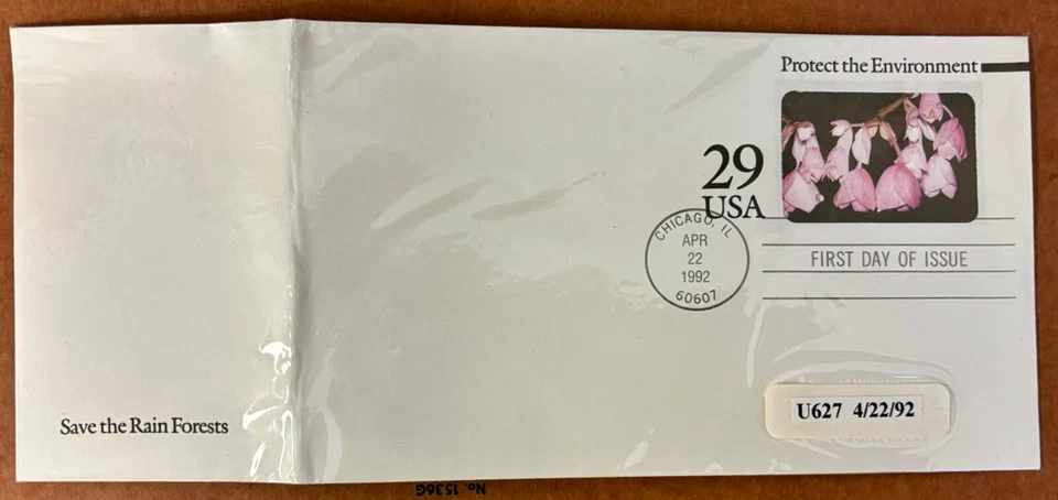 US Stamped Envelope, 1992, U627, FDC. 29c. - Image 1 of 1