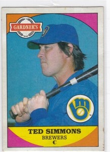 1983 Topps Gardner's Bakery #16 Ted Simmons Brewers Free Shipping!