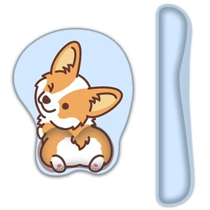 3D Mauspad mit Gelkissen Ergonomisches Mousepad Corgi Blau Handgelenkauflage ... - Afbeelding 1 van 7