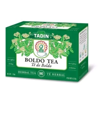 Té de hierbas Tadin Boldo. Ayuda digestiva y hepática. Sin cafeína. 24 bolsas. 1,18 oz Foto 1 de 3