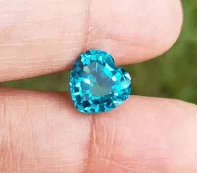 Piedra preciosa suelta de turmalina natural Paraiba de 9,80 quilates azul neón corte corazón Foto 1 de 4