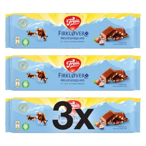 3x Freia Firkløver Melkesjokolade 200 g - Chocolate noruego - Imagen 1 de 3