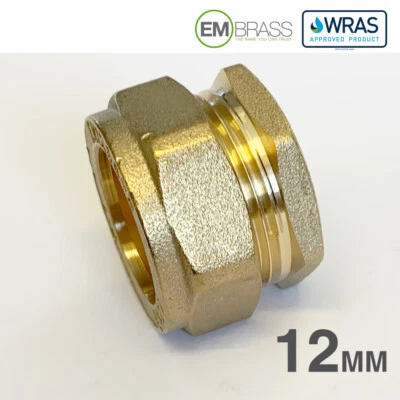 EMBRASS 12mm Stop End Compression WRAS Approved Heavy Pattern Brass Fittings