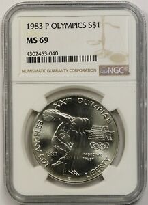 1983 P $1 Los Angeles Olympics Commemorative Silver Dollar NGC MS69 