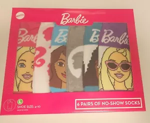 Barbie Socks Girls Sz 4-10 (6) Pairs No-show Ankle Socks  - Picture 1 of 9