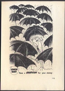 LEMON HART RUM (Ronald Searle) - Vintage (NOT Repro) ADVERTISEMENT. Free Postage - Picture 1 of 1