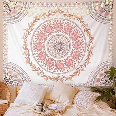 FLY SPRAY Mandala Tapiz Estético, Tapiz Boho Colgante de Pared, Rosa Floral  Foto 1 de 4