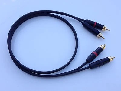 3FT Mogami with Neutrik Rean Gold Phono RCA Cable Red - Black Color Code Foto 1 de 4