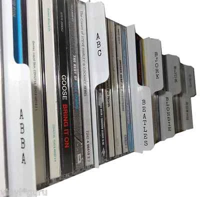 Vinyl Guru CD Dividers Any Quantity White or Black Plastic For Shelf Storage