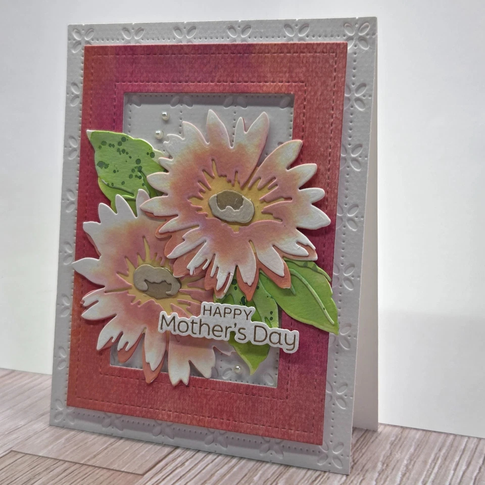 Handmade Greeting Card ocbrandy happy mothers day mom daisy frame - Image 1 of 2