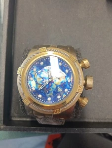 Invicta Mens Bolt Zeus Empire Gold Tone Swiss Made Distressed Leather Watch - Picture 1 of 5