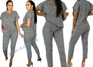 Women Short Sleeve Boxy Lounge Wear Set Ladies Casual Summer Two Piece Tracksuit - Picture 1 of 4