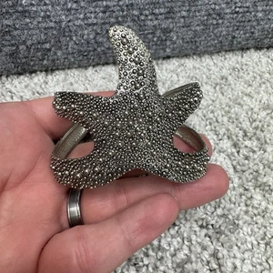 Nachlass Modeschmuck Stern Fisch Armreif Armband silberfarben - Bild 1 von 8