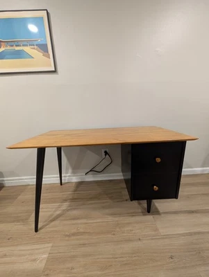 Paul McCobb #1560 Black & Blonde Writer's Desk  - Planner Group By Winchendon - Image 1 of 4