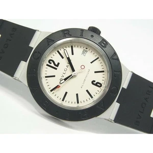 BVLGARI WATCH ALUMINUM 103382 AUTOMATIC GRAY DIAL ALUMINUM/TITANIUM/RUBBER MEN'S - Picture 1 of 19